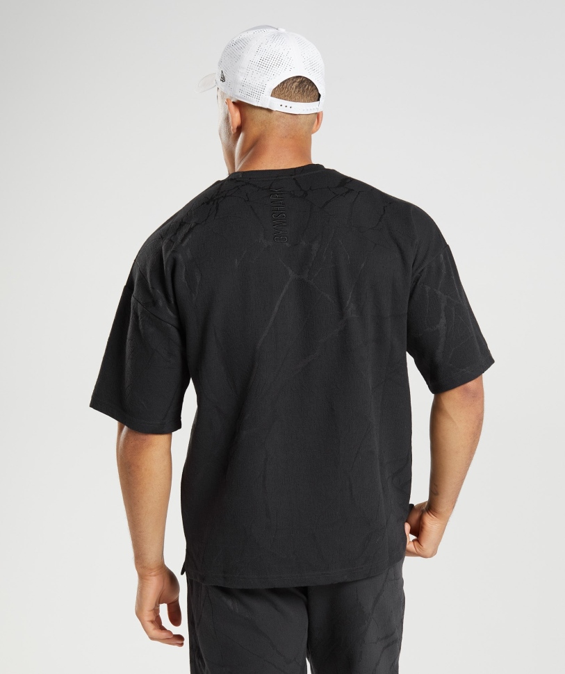 Gymshark Power κοντομάνικο Crew μαύρο στάμπα