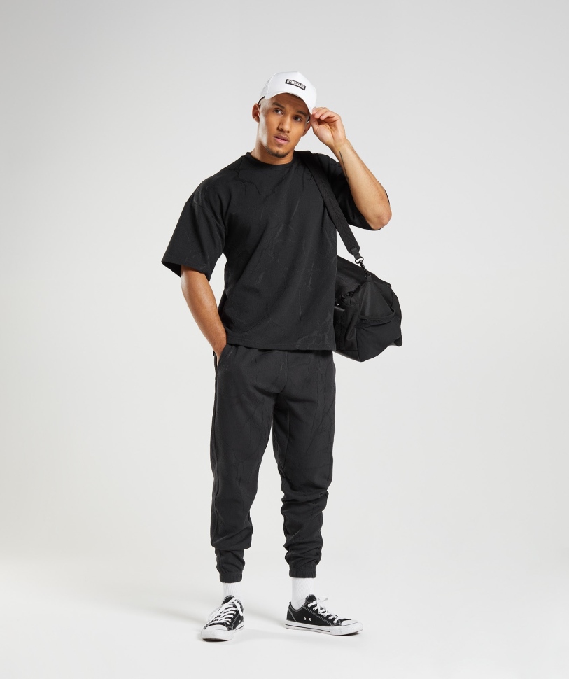 Gymshark Power κοντομάνικο Crew μαύρο στάμπα