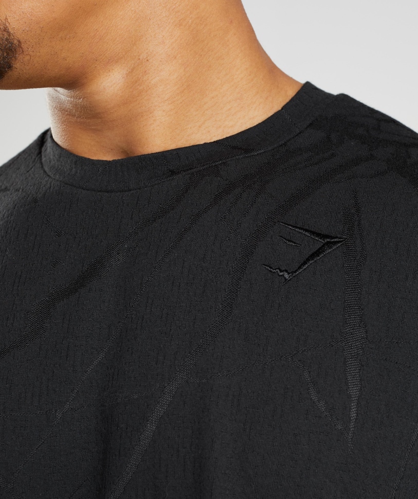 Gymshark Power κοντομάνικο Crew μαύρο στάμπα