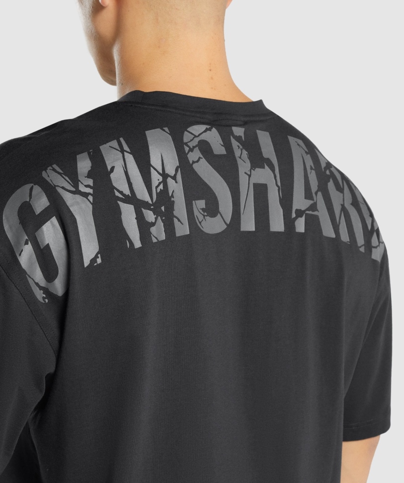 Gymshark Power T-shirt μαύρο