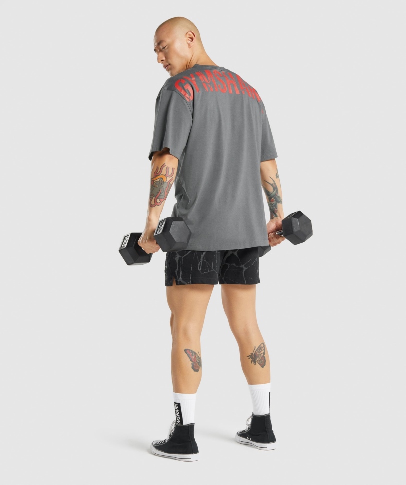 Gymshark Power T-shirt γκρι ανθρακί