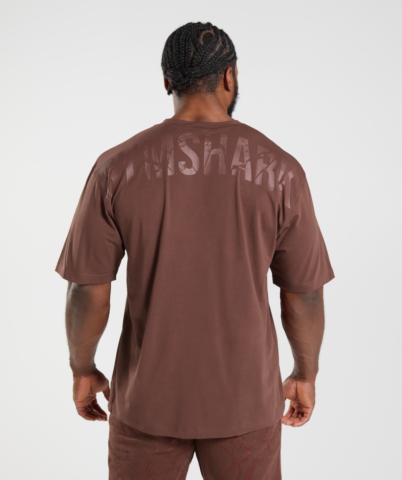 Gymshark Power T-shirt σε καφέ κερασι