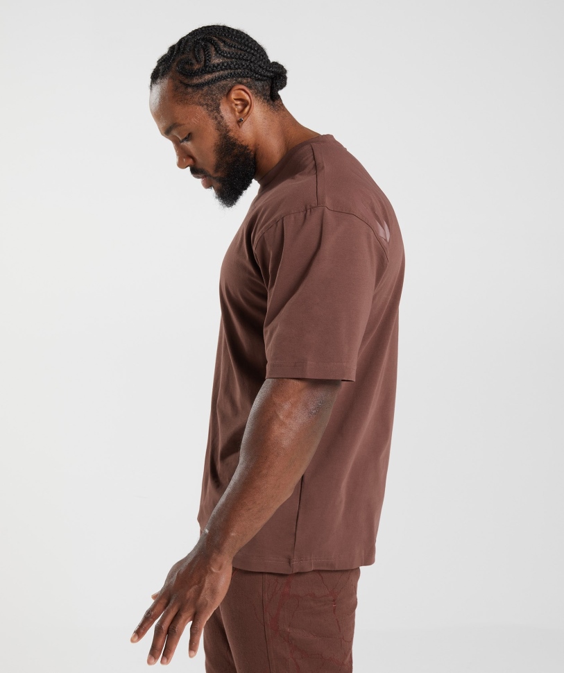 Gymshark Power T-shirt σε καφέ κερασι