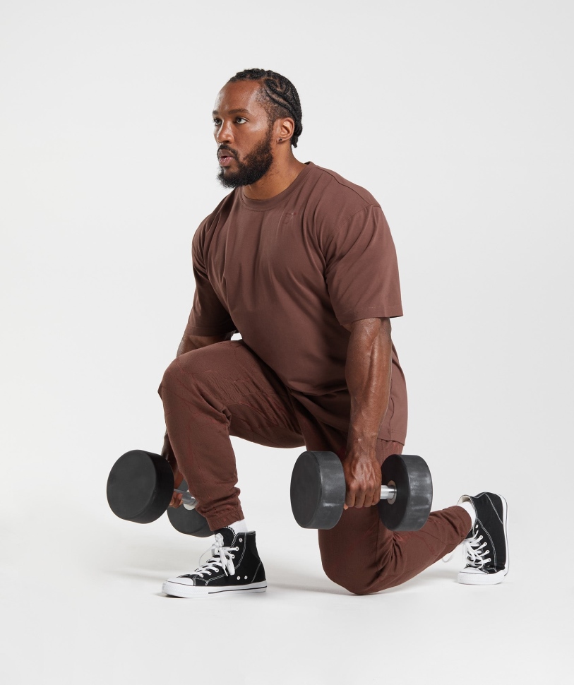 Gymshark Power T-shirt σε καφέ κερασι