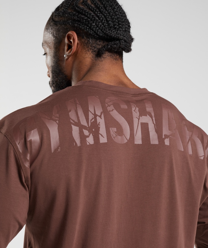 Gymshark Power T-shirt σε καφέ κερασι