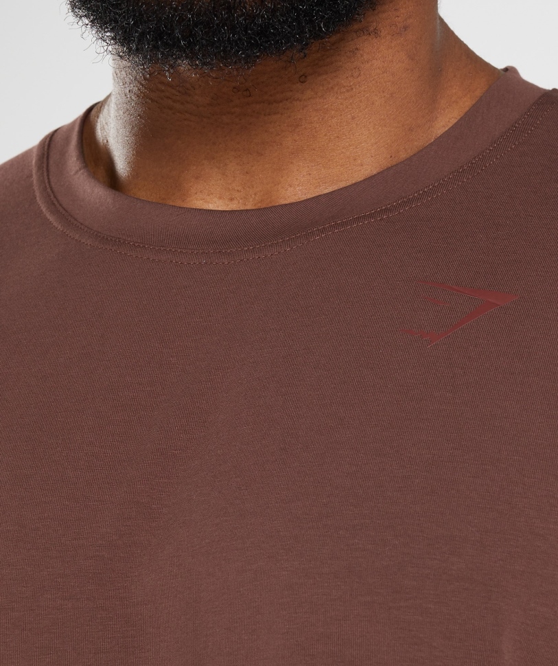 Gymshark Power T-shirt σε καφέ κερασι