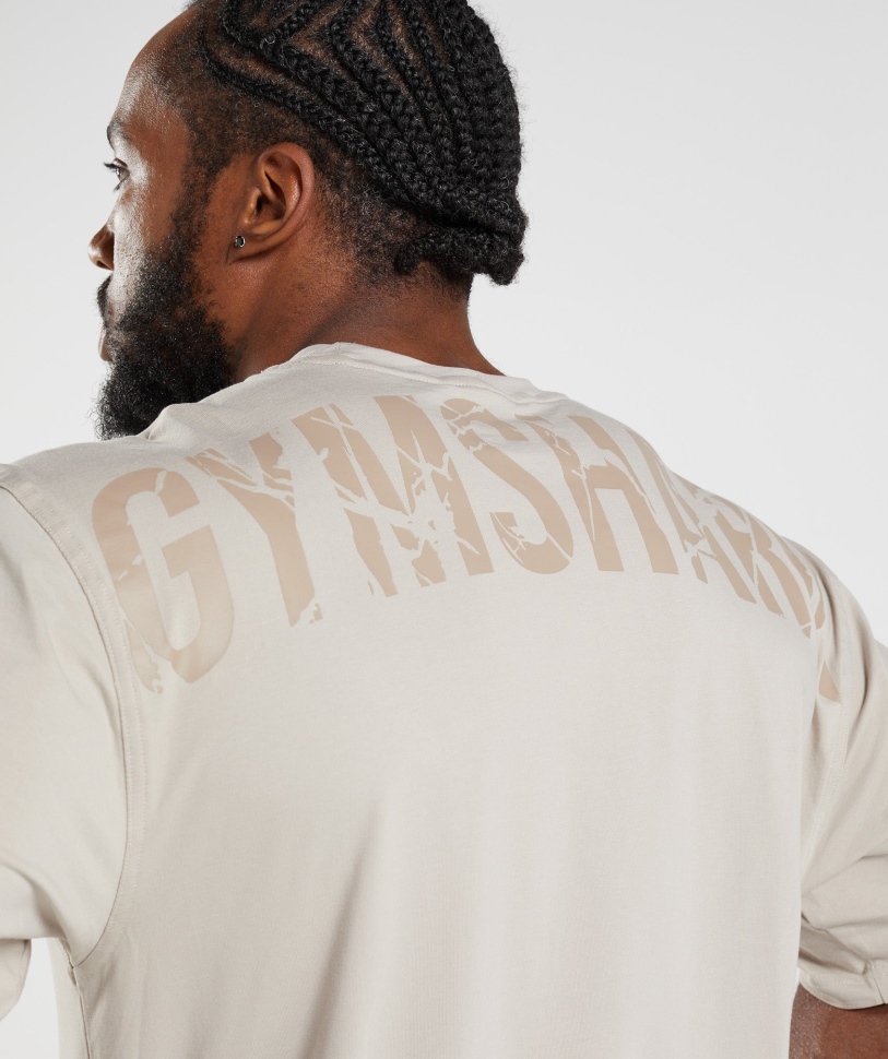 Gymshark Power T-shirt σε γκρι βότσαλο