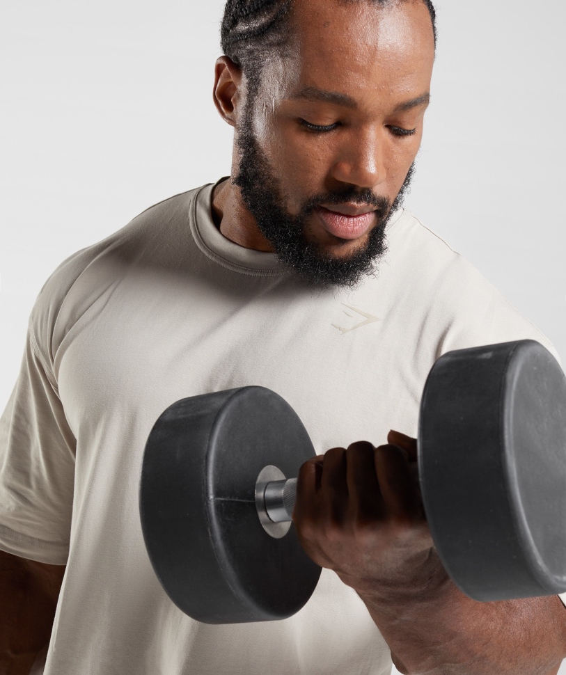 Gymshark Power T-shirt σε γκρι βότσαλο