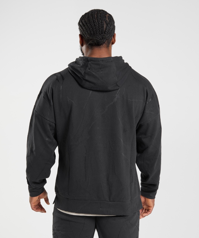 Gymshark Power Zip Hoodie μαύρο τύπωμα