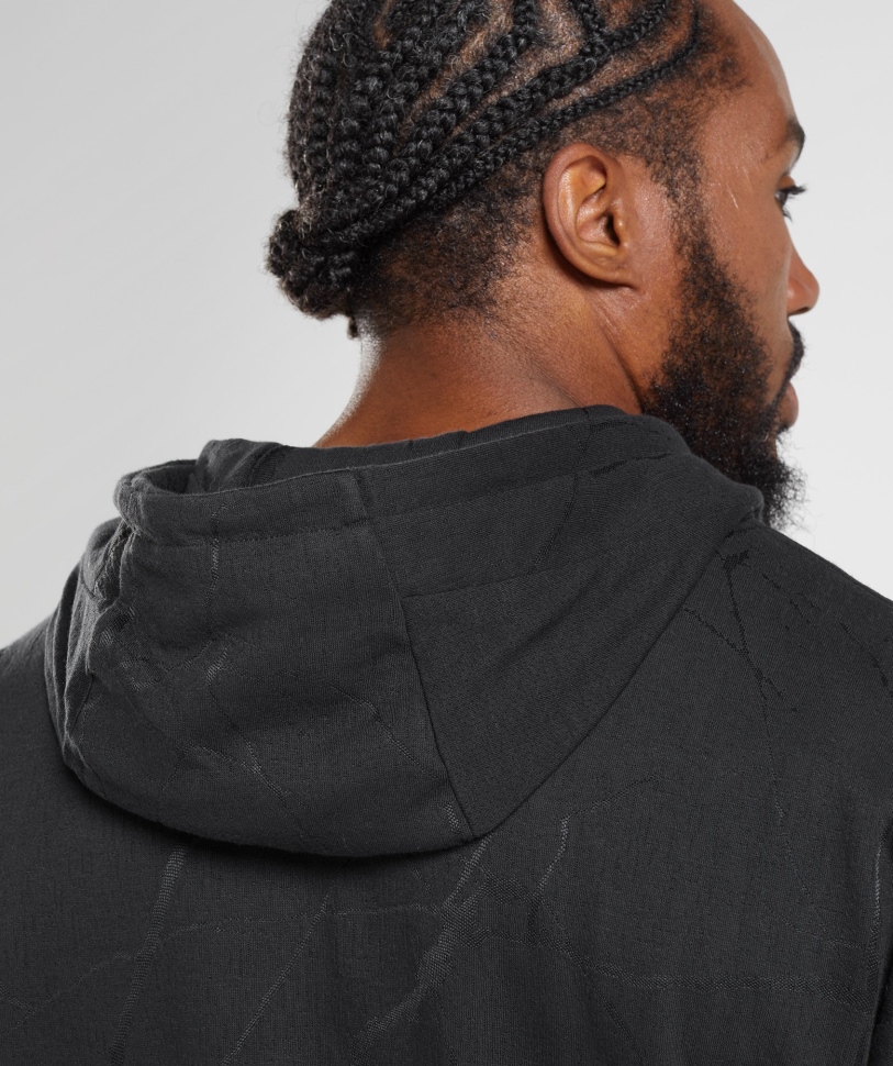 Gymshark Power Zip Hoodie μαύρο τύπωμα