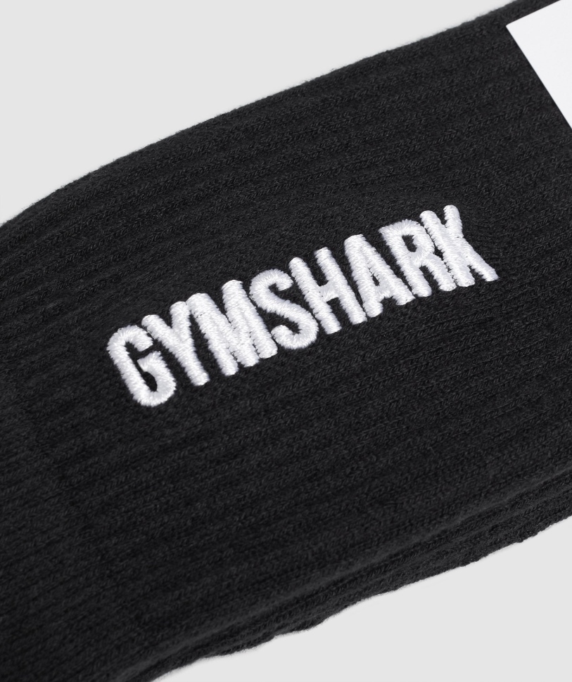 Gymshark Premium κεντημένη Crew μαύρη κάλτσα 1 τεμ