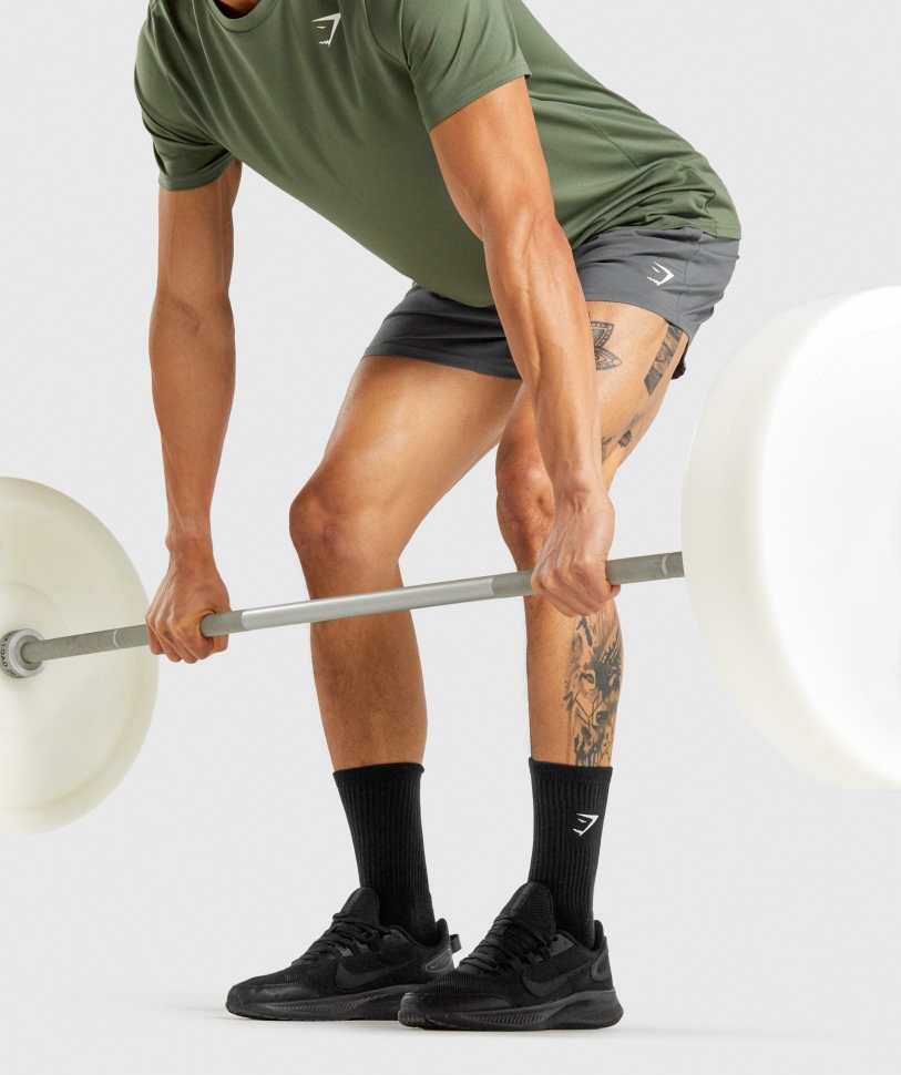 Gymshark Premium κεντημένη κάλτσα Crew 1pk μαύρη