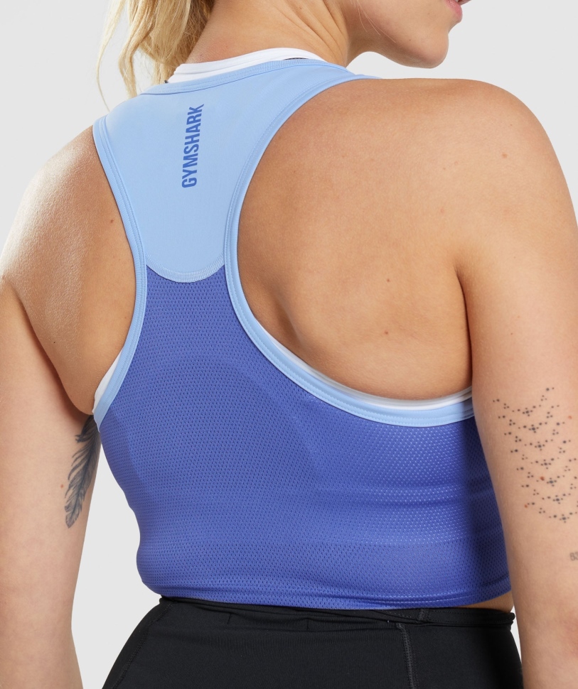 Gymshark Pulse Crop Tank Moonstone Blue-court Blue