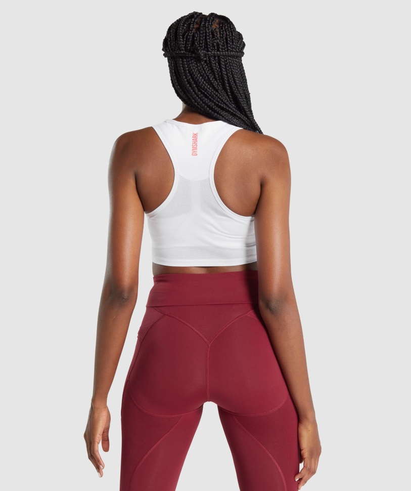 Gymshark Pulse Crop Tank λευκό