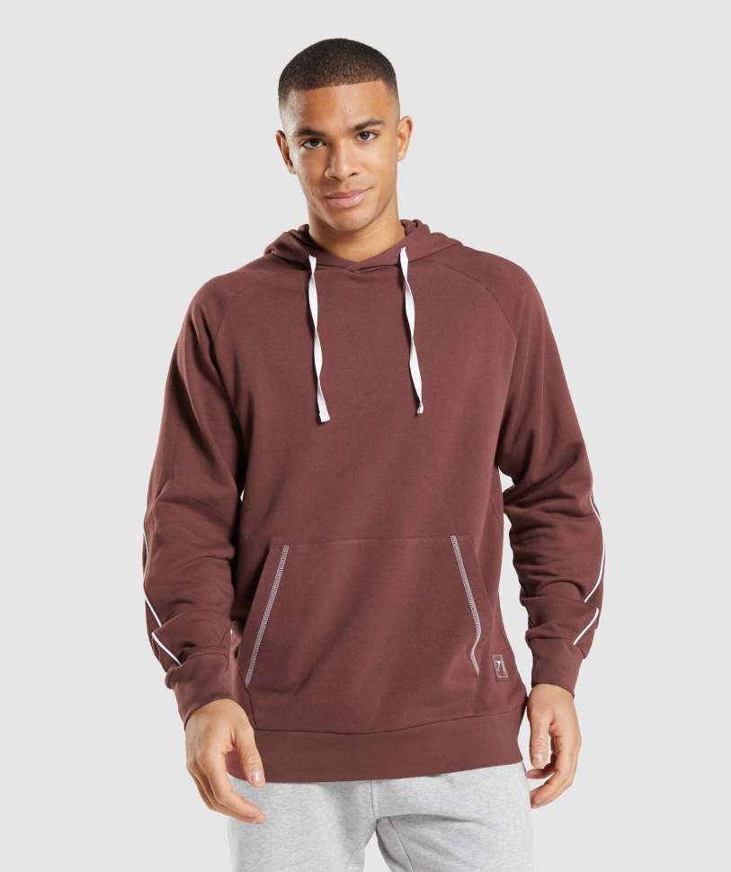 Gymshark εσοχή Hoodie κερασιά καφέ-λευκό