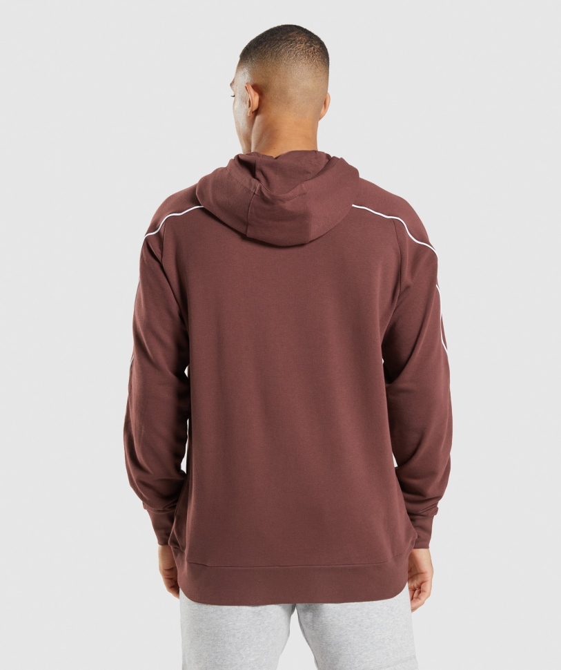 Gymshark εσοχή Hoodie κερασιά καφέ-λευκό
