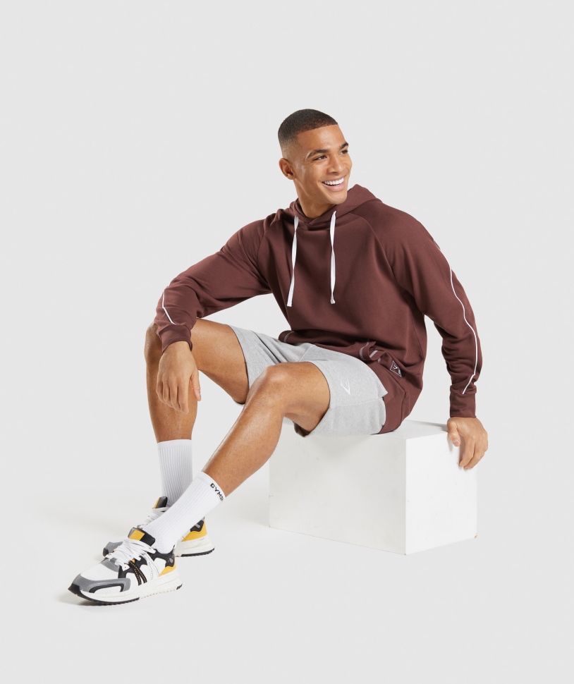 Gymshark εσοχή Hoodie κερασιά καφέ-λευκό