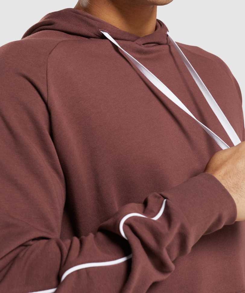 Gymshark εσοχή Hoodie κερασιά καφέ-λευκό