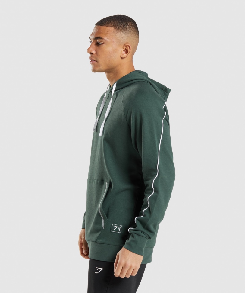 Gymshark εσοχή Hoodie οψιδιανός πράσινο-λευκό