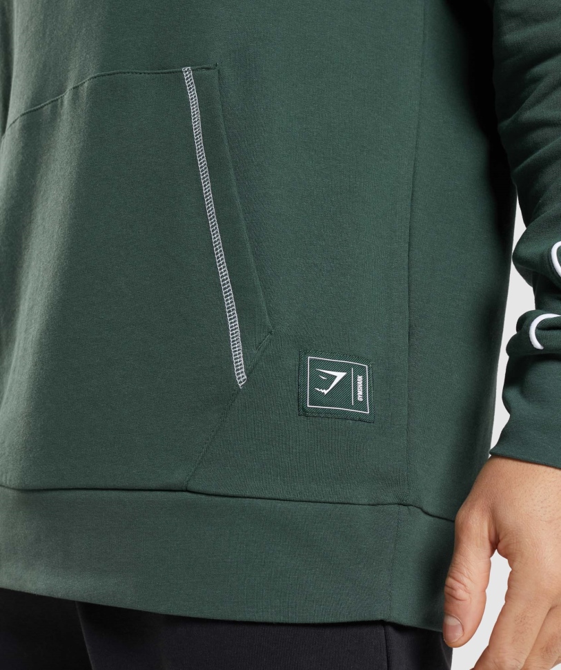 Gymshark εσοχή Hoodie οψιδιανός πράσινο-λευκό