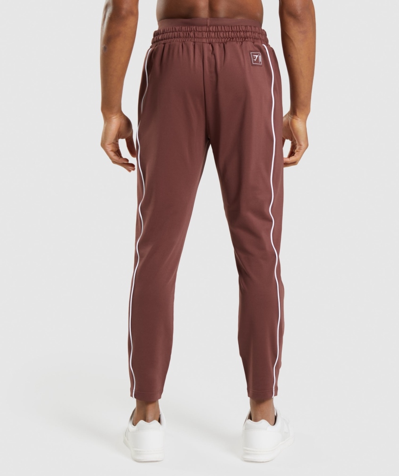 Gymshark Recess Joggers κεράσι καφέ-λευκό