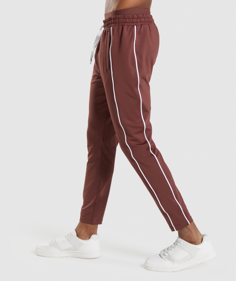 Gymshark Recess Joggers κεράσι καφέ-λευκό