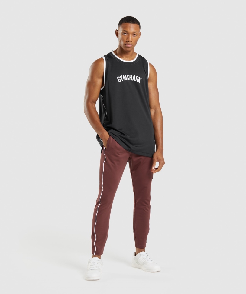 Gymshark Recess Joggers κεράσι καφέ-λευκό
