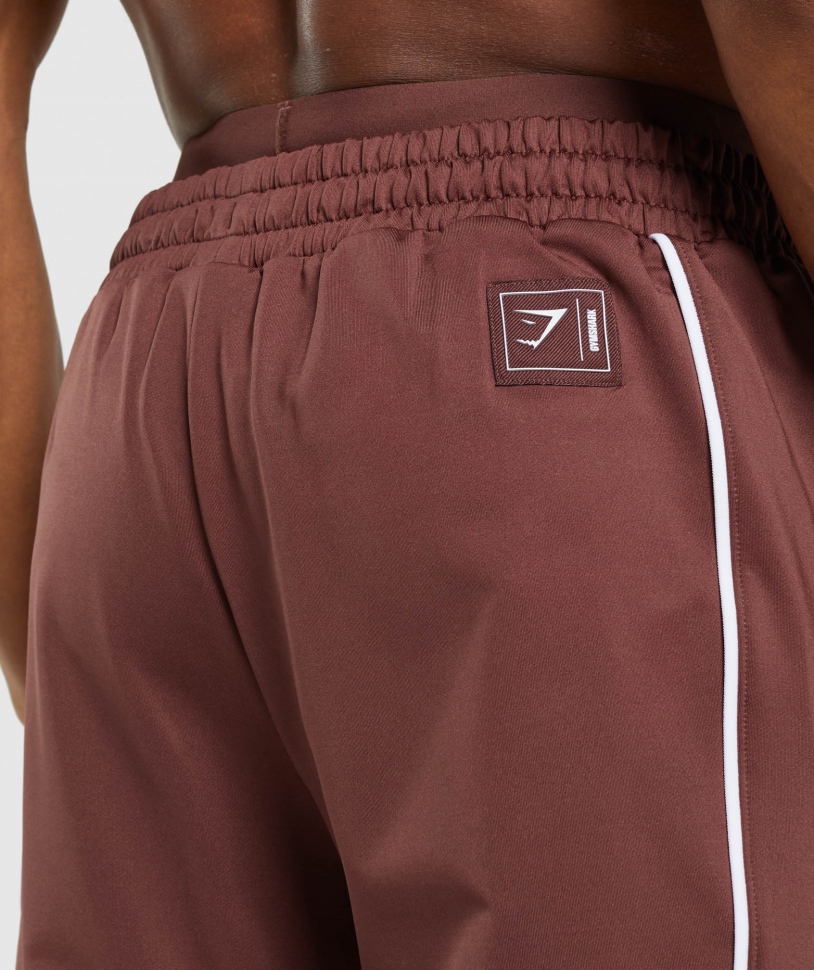 Gymshark Recess Joggers κεράσι καφέ-λευκό