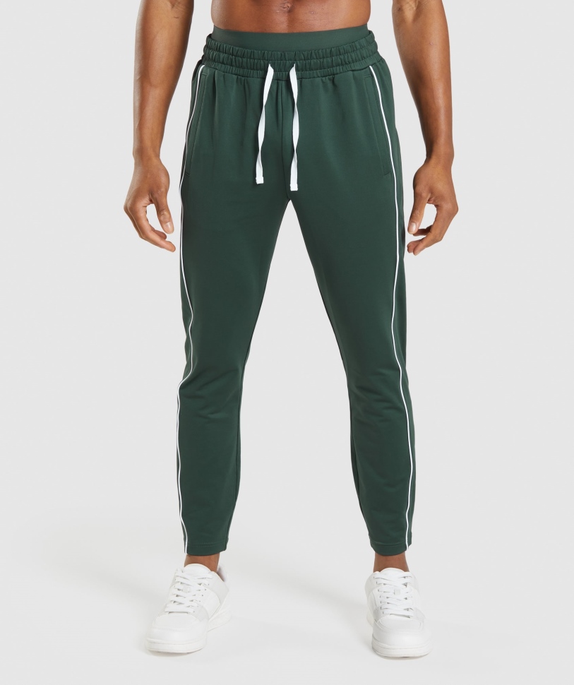 Gymshark Recess Joggers οψιδιανός πράσινο-λευκό