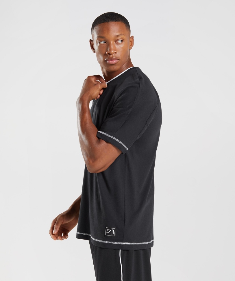 Gymshark εσοχή μπλουζάκι μαύρο-άσπρο