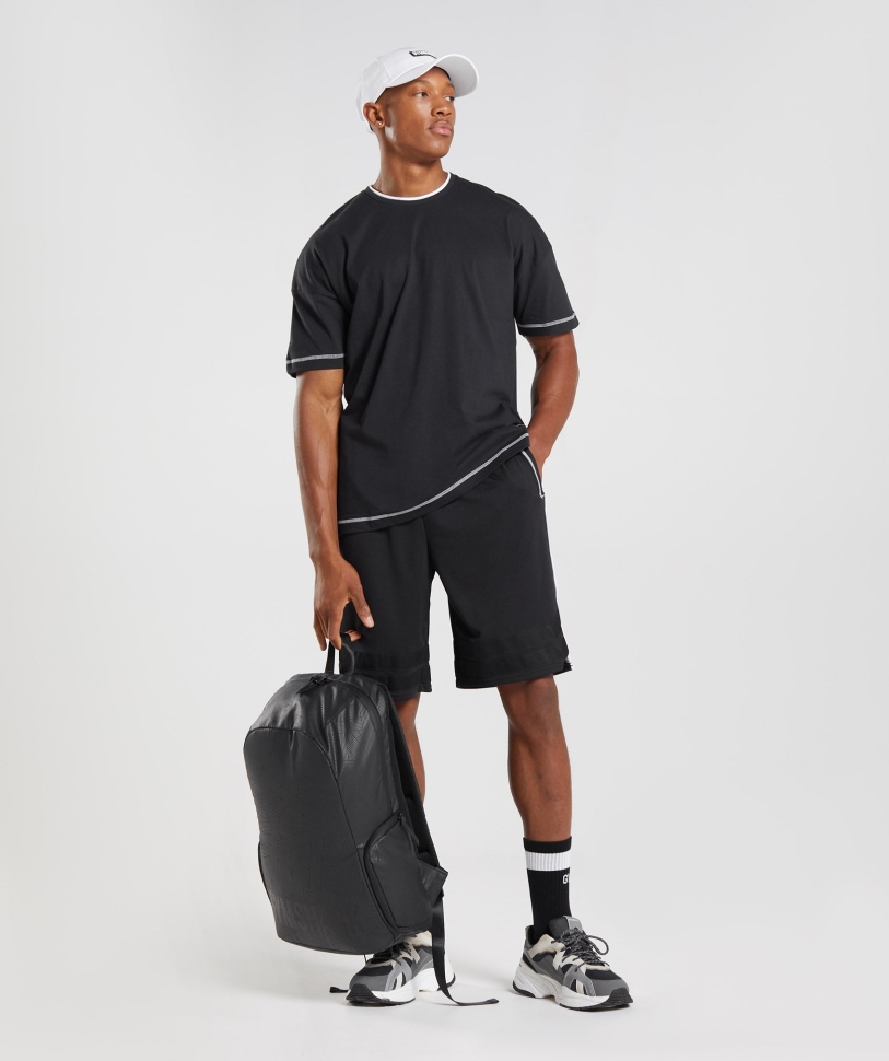 Gymshark εσοχή μπλουζάκι μαύρο-άσπρο