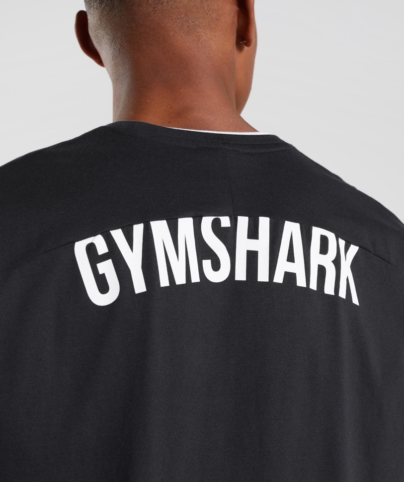 Gymshark εσοχή μπλουζάκι μαύρο-άσπρο