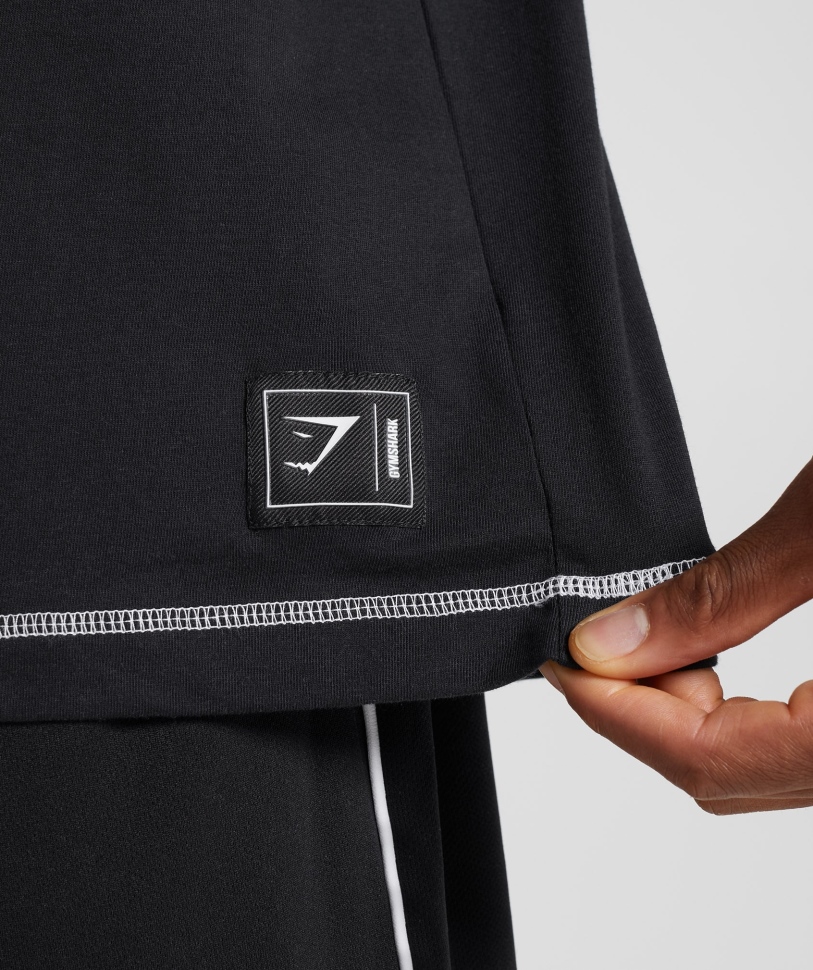 Gymshark εσοχή μπλουζάκι μαύρο-άσπρο