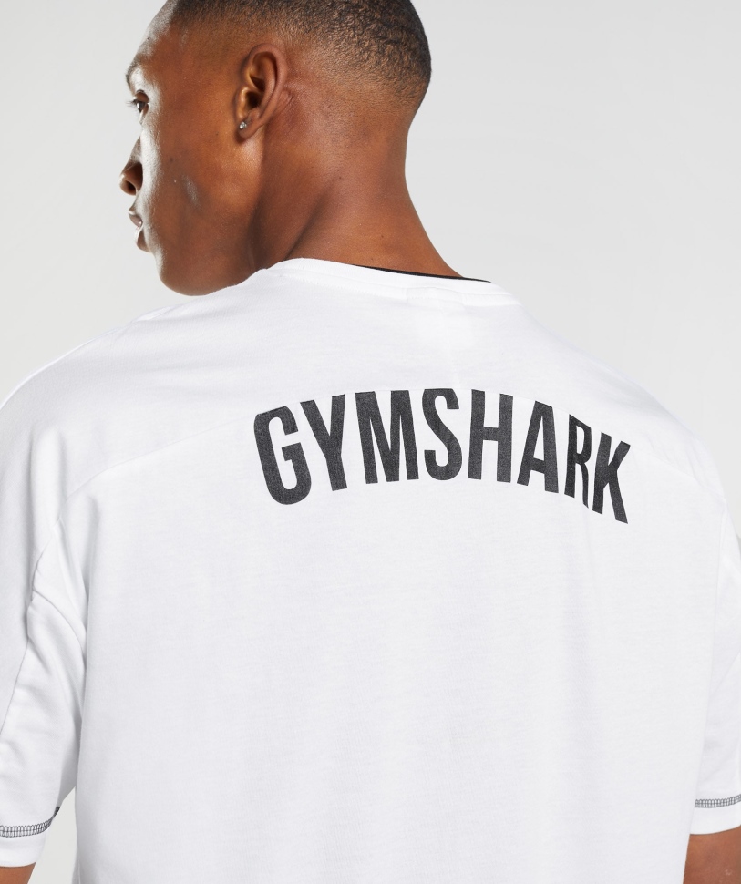 Gymshark εσοχή μπλουζάκι άσπρο-μαύρο