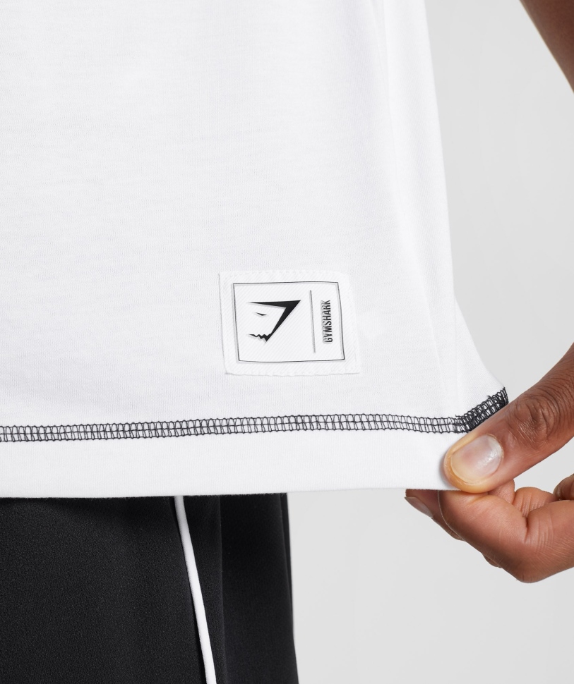 Gymshark εσοχή μπλουζάκι άσπρο-μαύρο