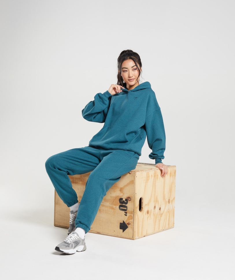 Gymshark ημέρα ανάπαυσης ιδρώτα Hoodie ατσάλινο μπλε μάργα