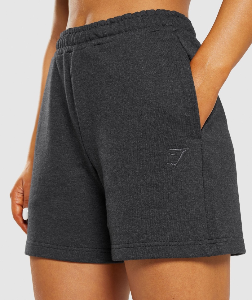 Gymshark Rest Day Sweats Shorts Black Core Marl