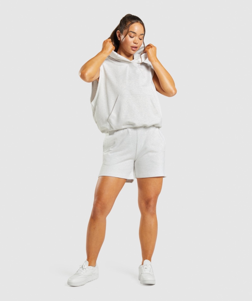 Gymshark ημέρα ανάπαυσης ιδρώνει αμάνικο Hoodie Cloud Marl