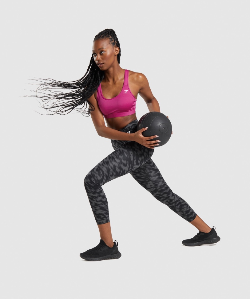 Gymshark σέσουλα λαιμό αθλητικό σουτιέν δράκος ροζ