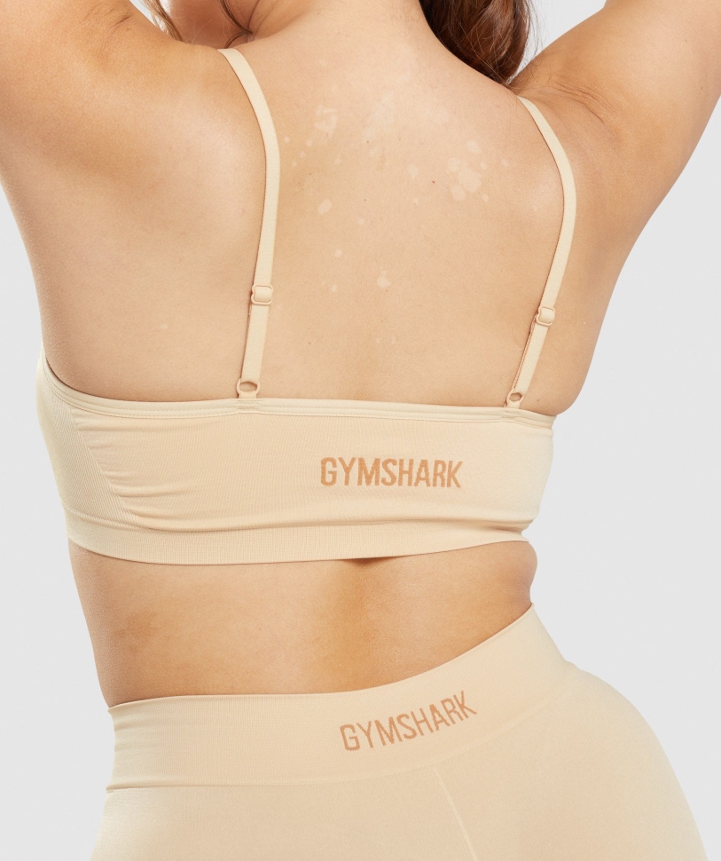 Gymshark χωρίς ραφή λαιμό σέσουλα Bralette ελαφάκι ανοιχτό καφέ