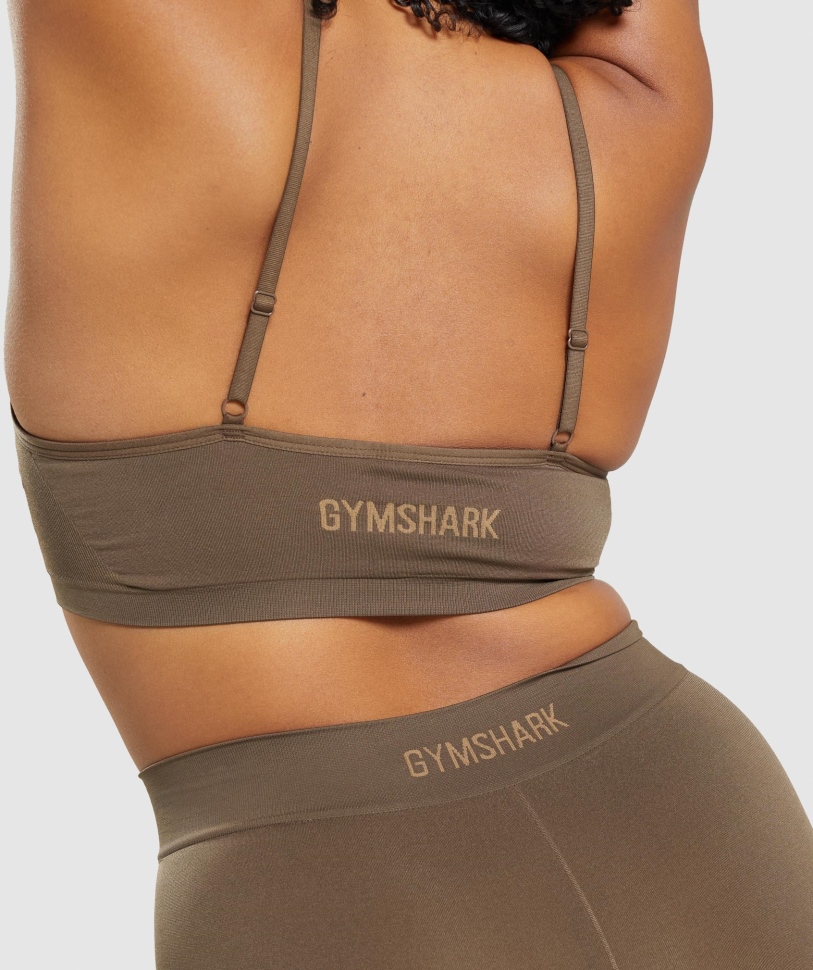Gymshark χωρίς ραφή λαιμό σέσουλα Bralette καρυδιά