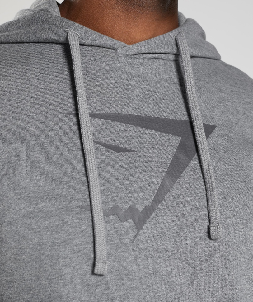 Gymshark Sharkhead Infill Hoodie κάρβουνο γκρι μάργα