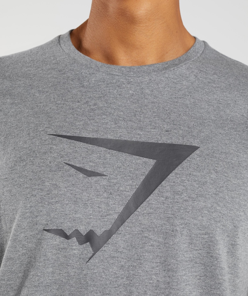 Gymshark Sharkhead Infill T-shirt κάρβουνο γκρι μάργα