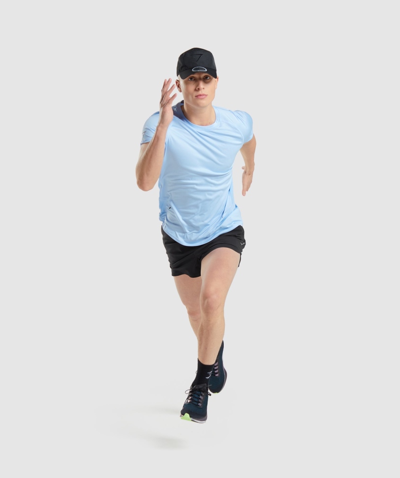 μπλουζάκι Gymshark Speed Evolve μπλε φεγγαρόπετρα