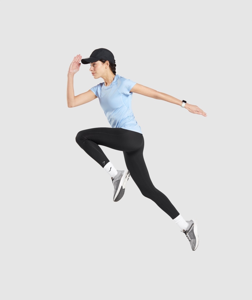 μπλουζάκι Gymshark Speed μπλε φεγγαρόπετρα