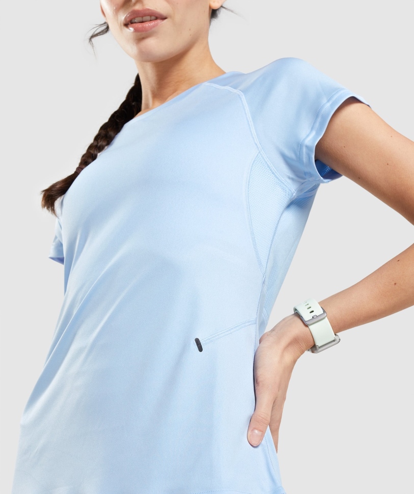 μπλουζάκι Gymshark Speed μπλε φεγγαρόπετρα