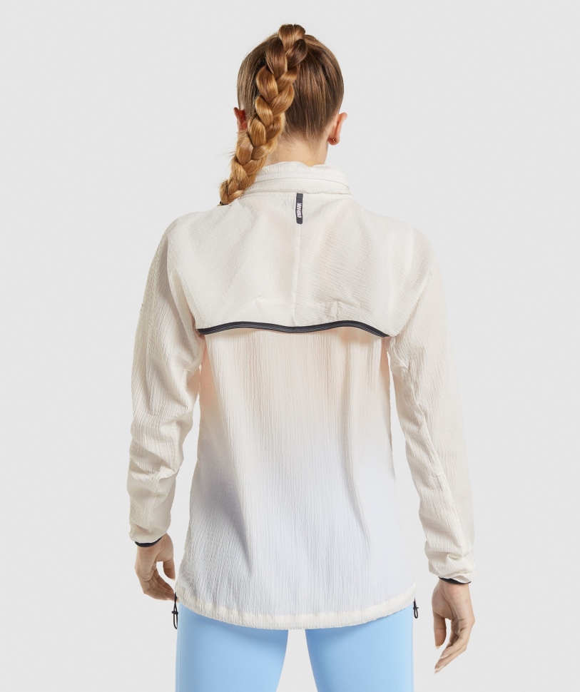 Gymshark Speed Windbreaker λευκό καρύδας