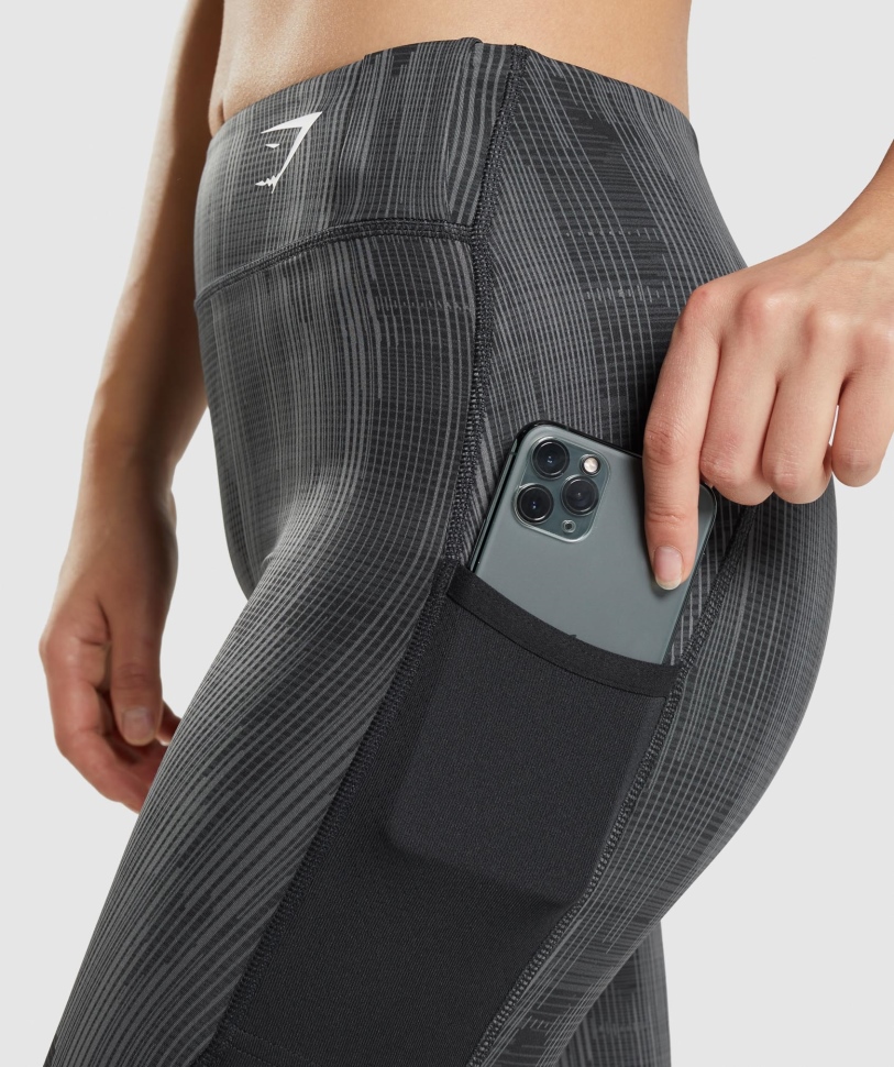 αθλητικό κολάν Gymshark μαύρο στάμπα