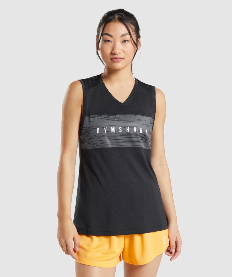 Gymshark Sport Loose Tank μαύρο τύπωμα