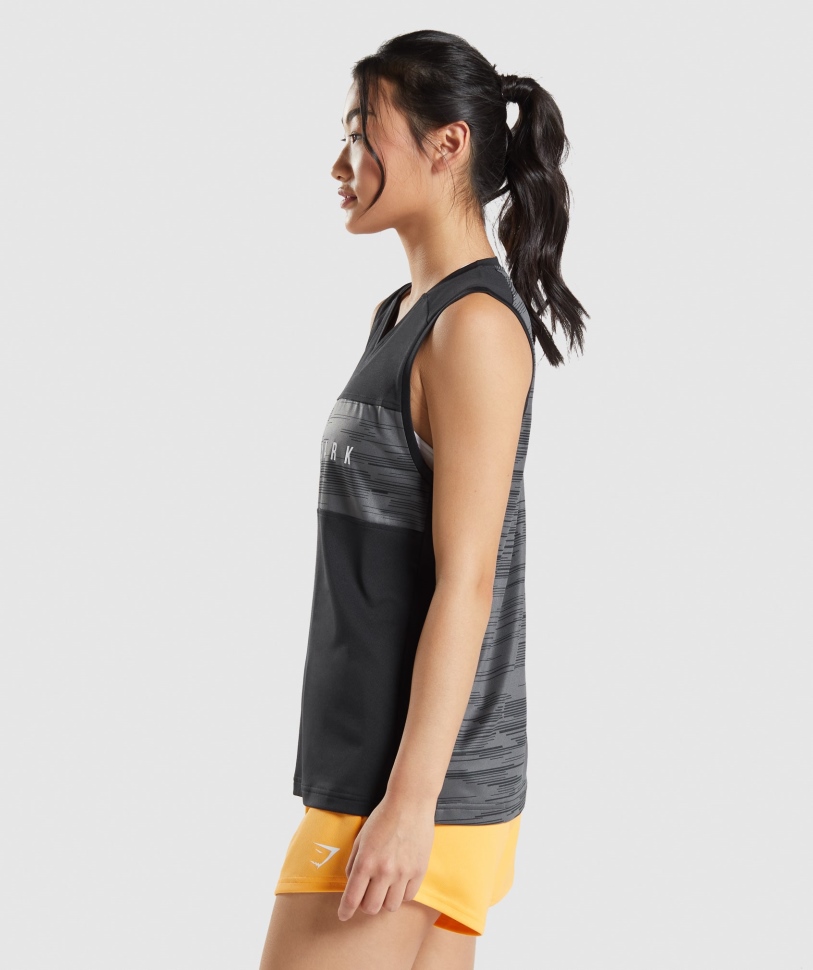 Gymshark Sport Loose Tank μαύρο τύπωμα